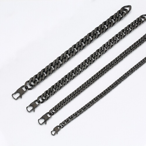  Creative New Metal Bracelet, Fashion Multi-Color Polished Double-Weave Four-Sided Sanding Day-Shaped Clasp Titanium Steel Chain