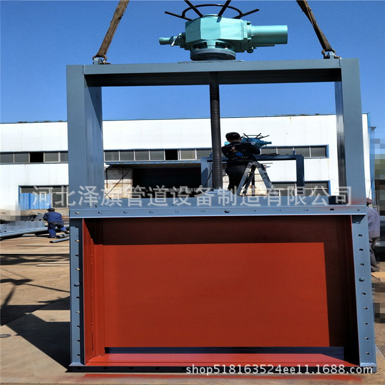 烟风道电动调节风门电动挡板门手动插板式隔绝门双插板热风隔绝门