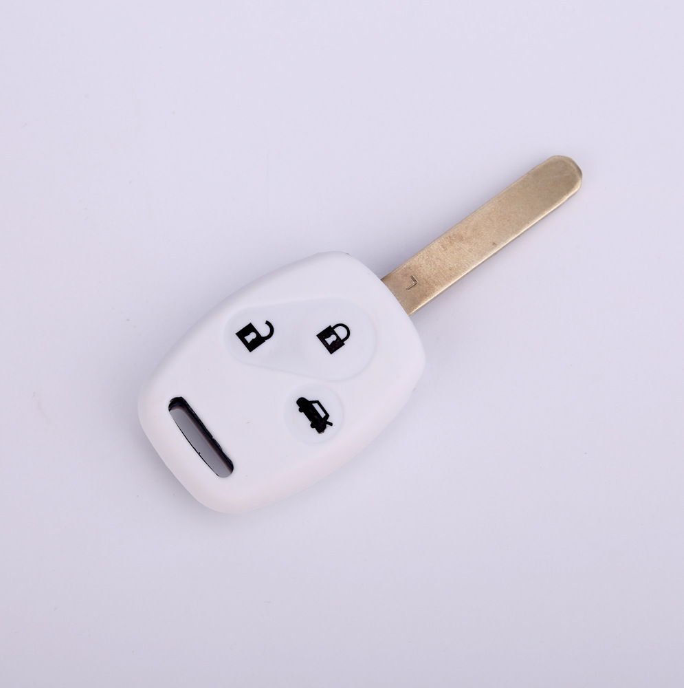 Honda 비표준 스트레이트 플레이트 3 키 실리콘 키 세트 Civic Fit 원격 제어 보호 가방 잠금 키 백에 적합