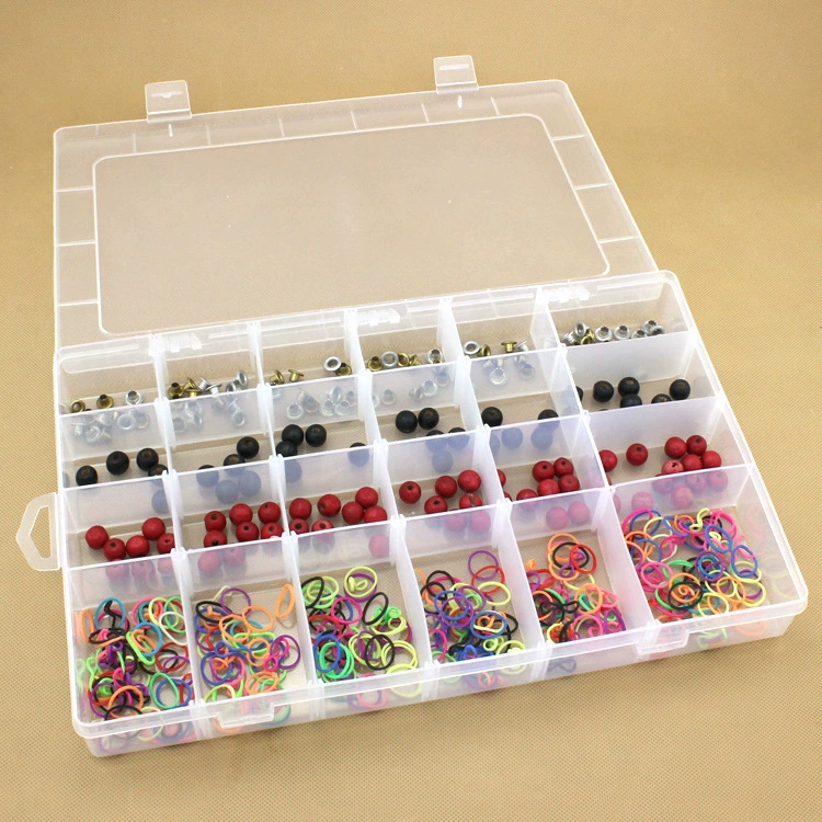 Extra -large 24 square square box plastic box transparent PP parts storage box jewelry finishing box chronic component box