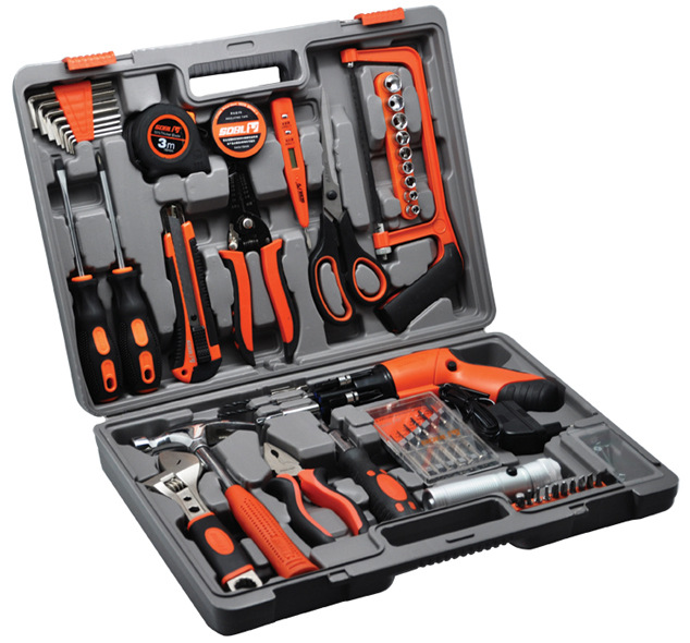 圣德保罗家用五金工具箱套装电水工维修组合工具箱带电钻