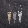 Fashionable retro metal earrings with tassels, European style, wholesale