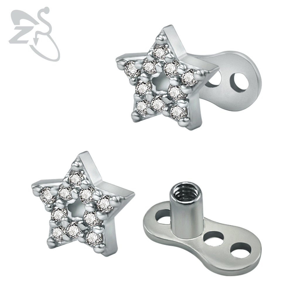 Pointed titanium steel lip stud product view