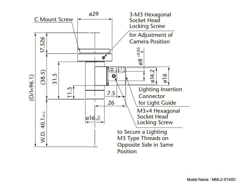 MORITEX茉丽特 MML-ST系列 MML2-ST40D 标清远心镜头