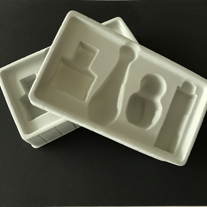 浅灰色植绒吸塑套装内托 化妆品吸塑托 可来样生产