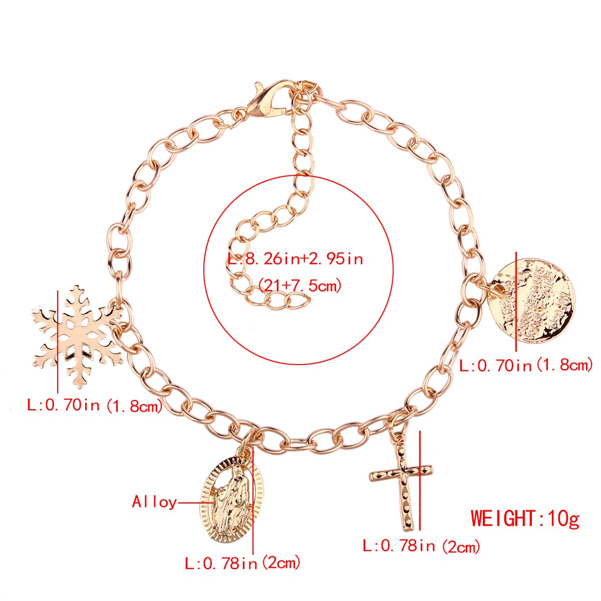 Alloy Simple Geometric bracelet(Golden) NHMD4358-Golden