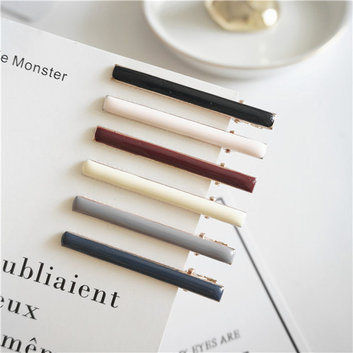 Three-state simple colorful one-word hairpin hairpin handmade oil-pressed hair duckbill clip wholesale headwear
