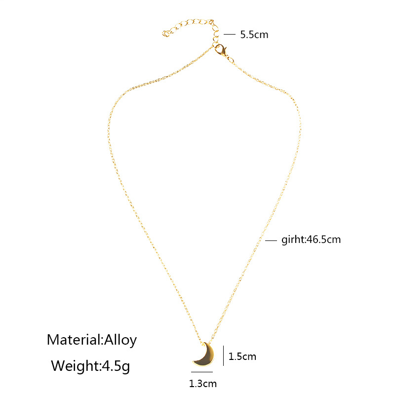 Fashion Simple Moon Pendant Alloy Necklace display picture 2