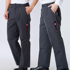 Wholesale Chef Work Pants Hotel Uniform Pants Kitchen Striped Chef Pants Restaurant Waiter Elastic Pants