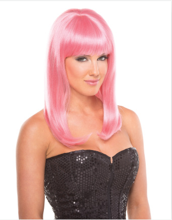 Estilo europeo y americano de estilo medio pelucas de cabello recto fiesta cubierta de cabeza estrella