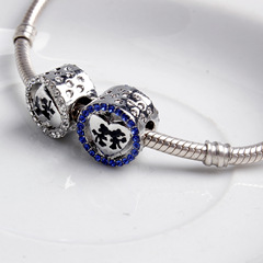 優調個性動漫鑲鑽圓形散珠 diy手鍊串珠大孔珠廠家批發