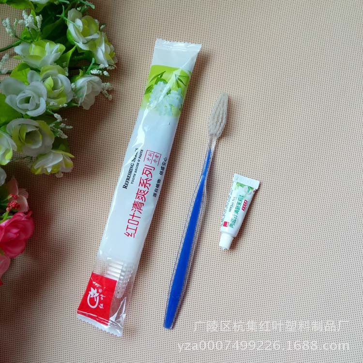 酒店宾馆一次性用品厂家批发牙具防水包装一次性二合一牙具牙刷