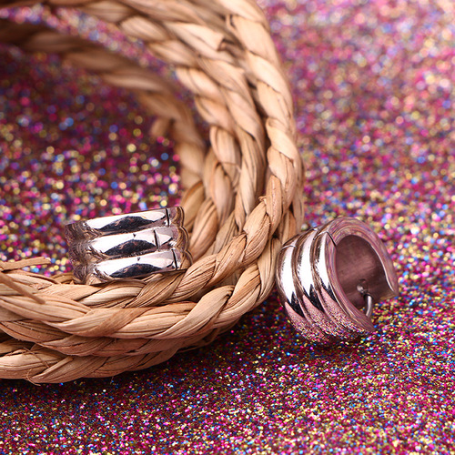 Creative stainless steel earrings wholesale from the factory, hot-selling titanium steel inter-electric real gold ear clips for men, false earrings