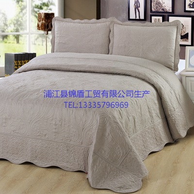 Satin computer Embroidery QUILT River Reactive dyeing Bed covers Three-piece Suite