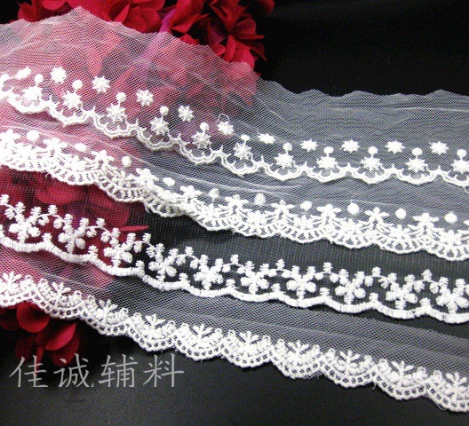 4款网棉花边 网纱刺绣花边 棉线蕾丝花边 服装辅料 3.5-6.5CM