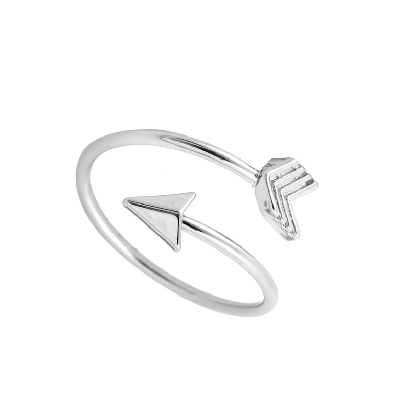 Hot Sale Retro Rock Art Style Arrow Ring Opening Adjustable Cross Tail Ring Wholesale Nihaojewelry display picture 11