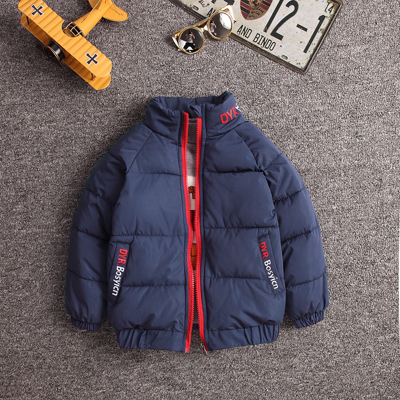 2019 Autumn and winter new pattern Korean Edition Boy Stand collar cotton-padded clothes children Cotton thickening Children baby Cotton