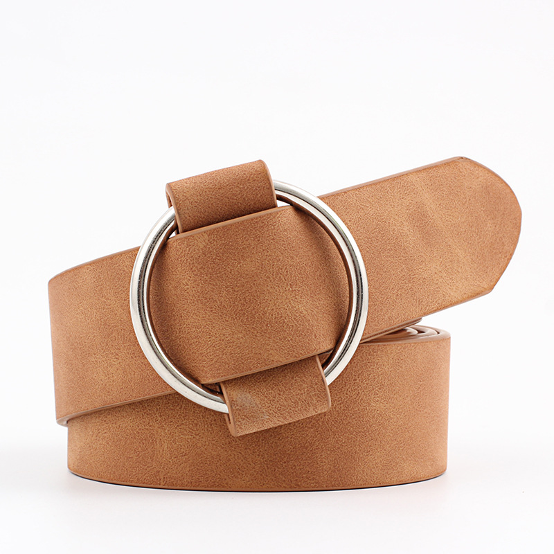 Needle-free Round Buckle Ladies Belt Fashion Belt Women