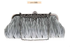 热销简洁晚宴包手拿包褶皱优雅手提包名媛淑女包7385