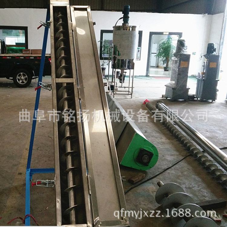 热销污泥无轴水平式耐磨耐高温螺旋输送机不锈钢带料斗的绞龙输送机厂家