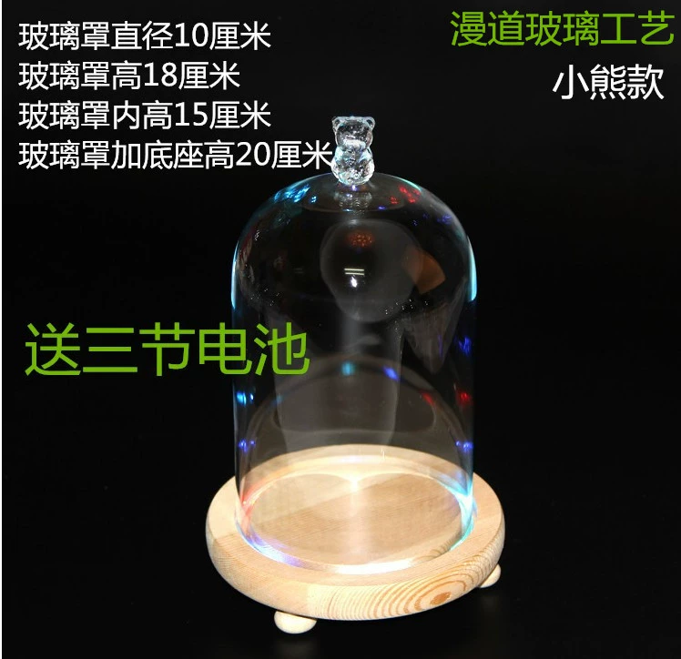 DIY Forever Life Flower Multicolor Lamp Base Glass Cover Fresh-keeping Flower Cover Cake Cover Mini Landscape Glass Vase Manufacturer