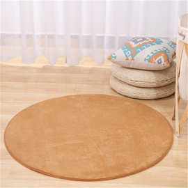 厂家直销珊瑚绒圆形地毯客厅卧室床边毯榻榻米地垫吊篮垫子