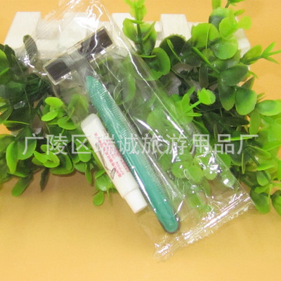 酒店宾馆客房用品一次性用品剃须刀浴场 塑胶软柄剃须刀加膏批发|ms