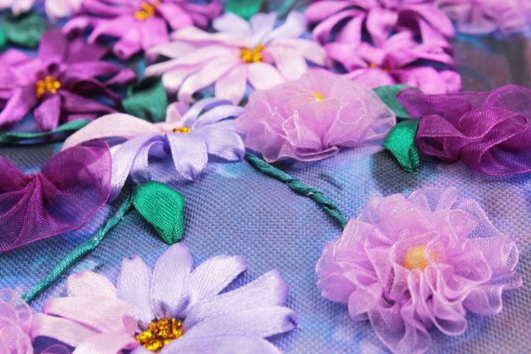 Mo Yan Ran sala de estar entrada de la sala de estar pintura decorativa Oujin nianhua bordado de cinta de color directo de fábrica de impresión colgante pintura púrpura