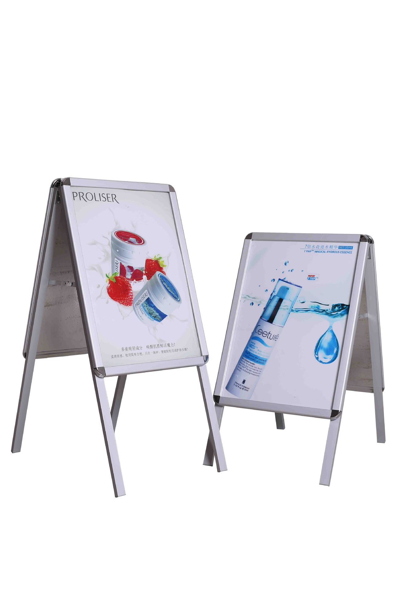 单面双面铝合金海报架60*80mm 落地广告架户外展示牌KT板展示架
