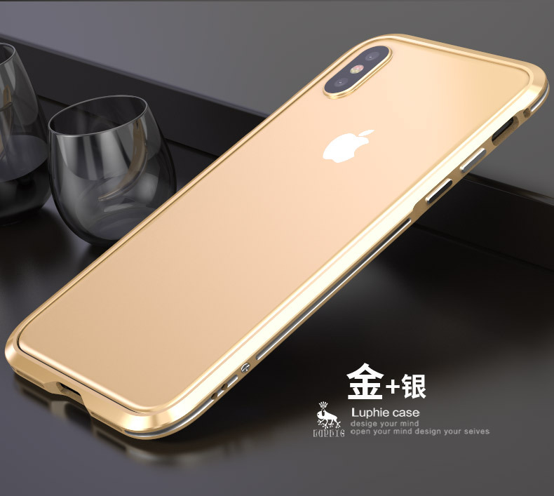 Luphie Bicolor Blade Sword Slim Light Aluminum Bumper Metal Shell Case for Apple iPhone X