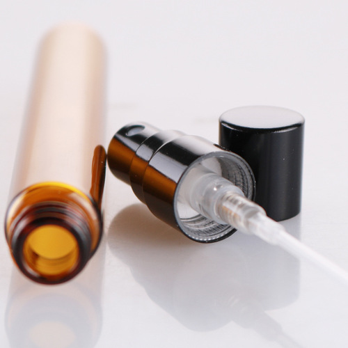 14mm brown glass tube spray half-cover aluminum perfume bottle light-proof brown travel portable pharmaceutical spray bottle empty bottle