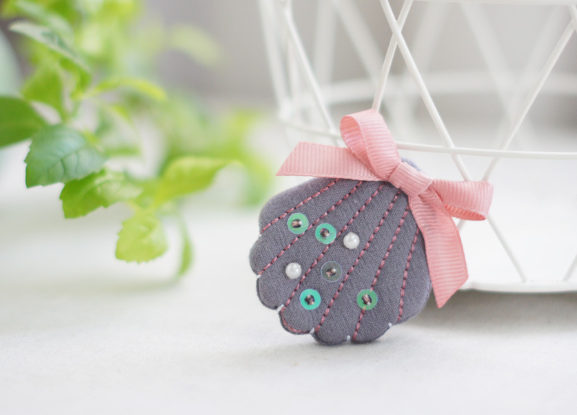 Korea Children’s Cotton Linen Beads Scallops Cute Hair Clip display picture 3