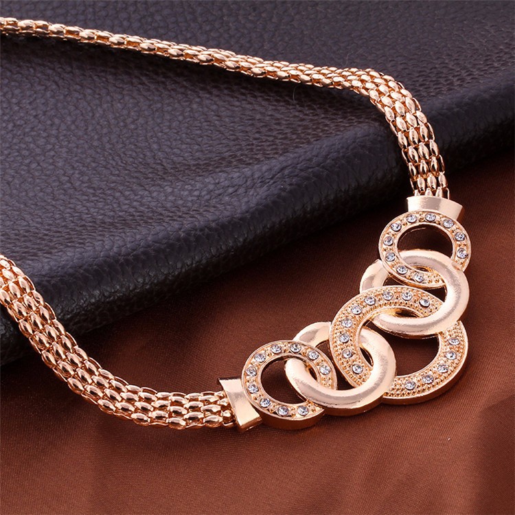 Fashion Jewelry Five-ring Suit Necklace Earrings Bracelet Ring Four-piece Wholesale Nihaojewelry display picture 3