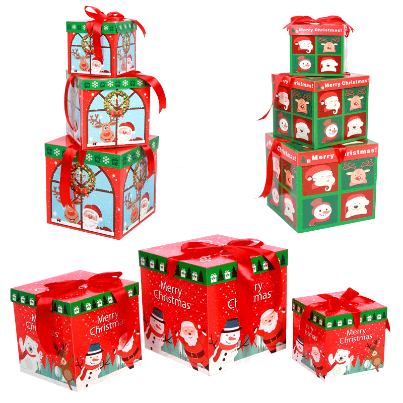 Caja de embalaje de frutas de seguridad de Navidad, caja de regalo, adornos