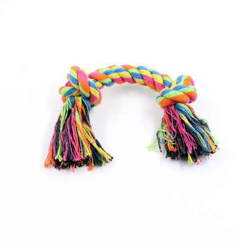 Pet Double Knot Candy Cotton Rope Toy Dog Molar Teeth Cleaning Rope Toy Dog Bite Rope Teeth Cleaning Training Can Be Wholesale