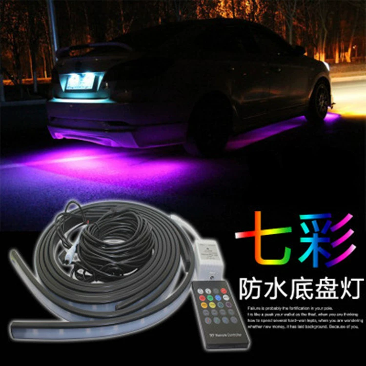 90*120 Автомобиль RGB красочный пульт дистанционного управления Музыка Голосовая лампа атмосфера шасси лампа Водонепроницаемая лампа