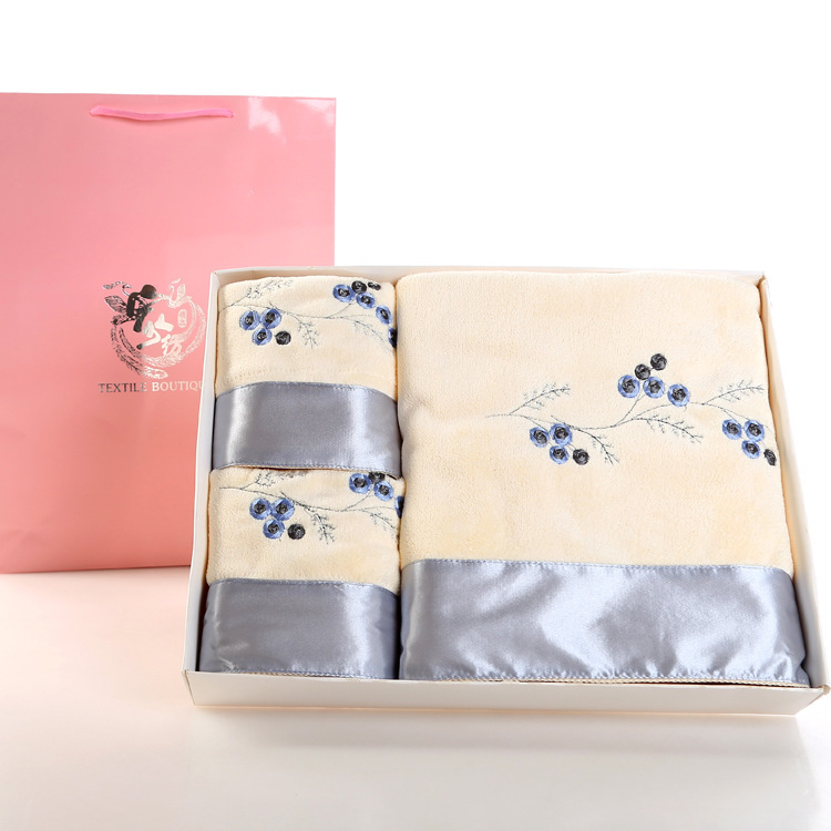 锦绣梅 毛巾浴巾套巾 超细纤维纳米材质logo定做团购礼品|ms