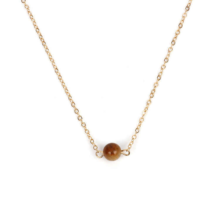 3g Weight Necklace Classification Geometric Pattern Women'S Gender Simple Style Style Gold, Silver Color Fashion All-match Turquoise Beads Pendant Short Clavicle Necklace 4
