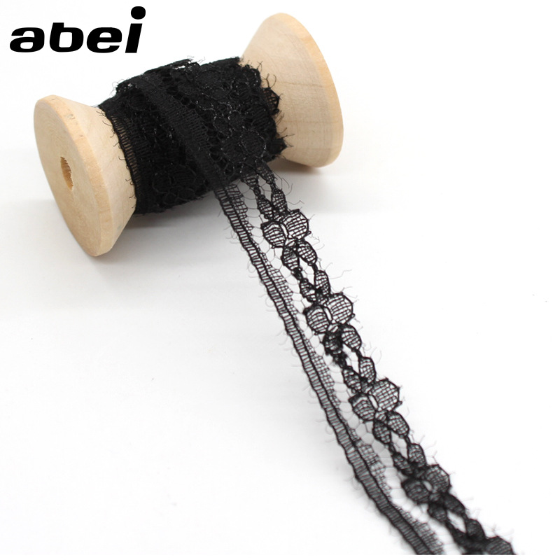 1.3cm宽 精致黑色小边 无弹内衣蕾丝花边 创意手工材料 服装辅料