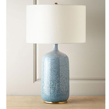 美式全铜陶瓷台灯创意卧室床头灯简约蓝色瓷器新中式古典装饰台灯