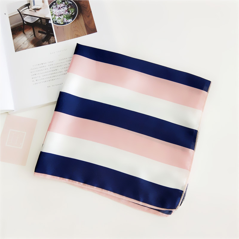 Women's Simple Style Stripe Polka Dots Chains Print Satin Silk Scarf display picture 57