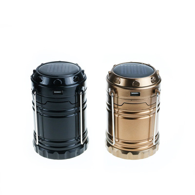 露营户外帐篷灯太阳能充电5号电池应急灯USB手机充电手提营地挂灯