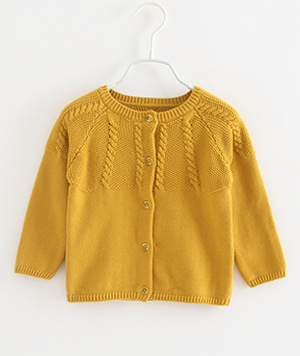 2023 niñas cuello redondo giro suéter cardigan chal algodón versátil de los niños suéter manga larga abrigo engrosado
