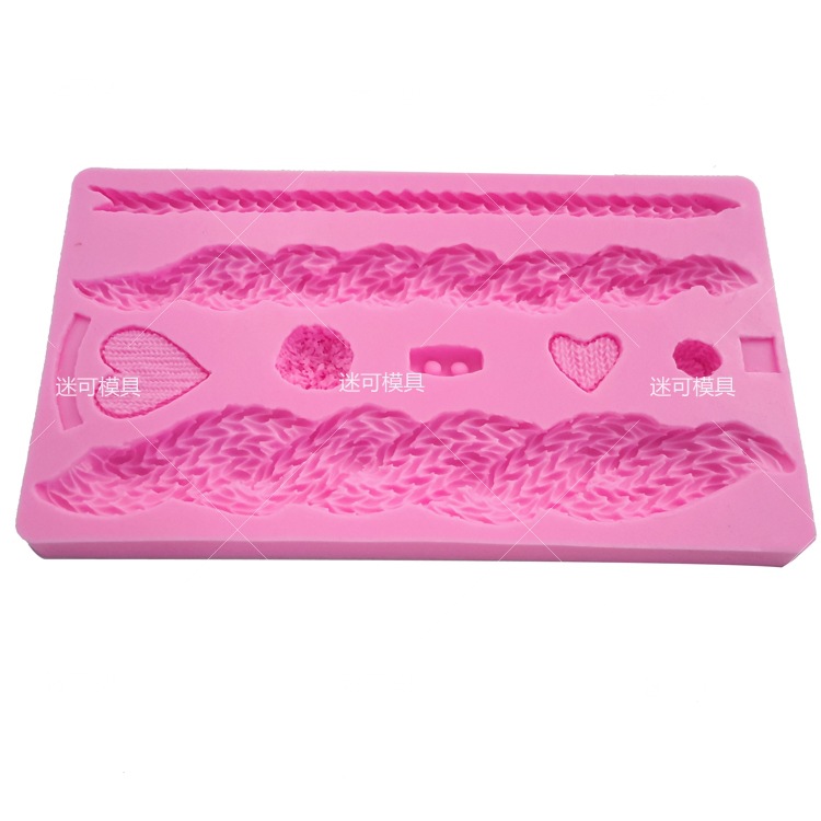 Fondant molde de silicona molde de chocolate ritmo seco todo partido cuerda de cáñamo cinturón de borde estándar europeo de silicona de grado alimenticio