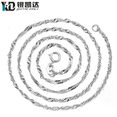 Korean jewelry Female models Wave chain Silver plated copper Necklace Manufactor Direct selling wholesale Single-stranded Explosive money With chain