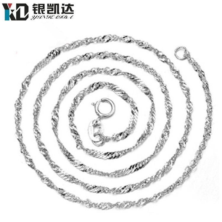 Korean jewelry Female models Wave chain Silver plated copper Necklace Manufactor Direct selling wholesale Single-stranded Explosive money With chain