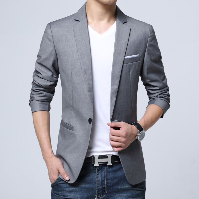 Primavera y otoño nuevo pequeño traje de los hombres de estilo coreano slim fit traje de los hombres jóvenes más tamaño chaqueta de negocios de moda ropa de hombre