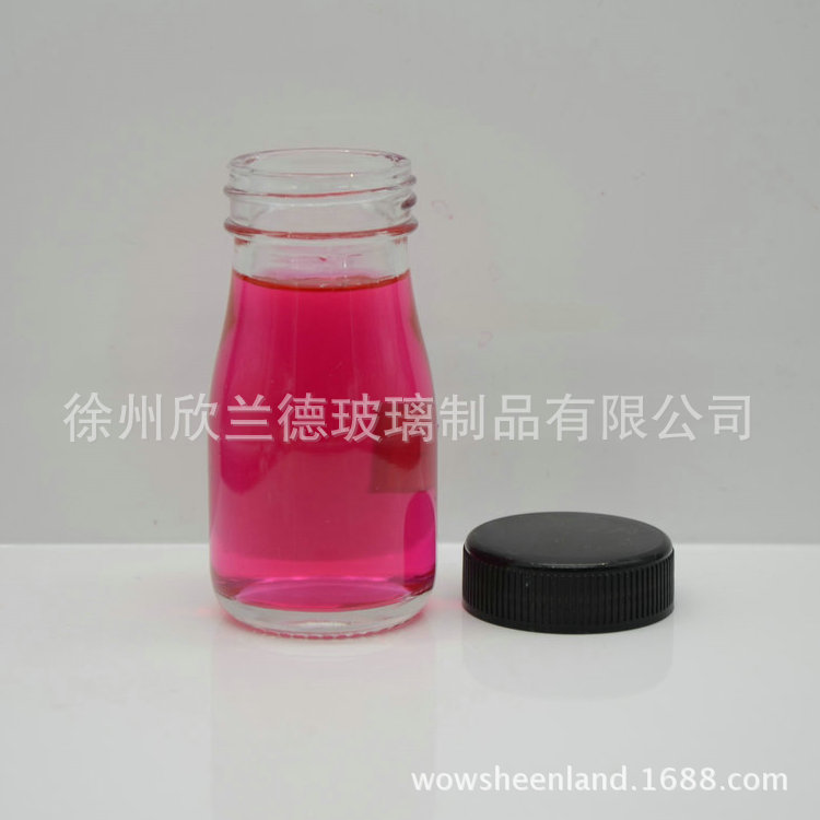 热销100ML 玻璃饮料瓶 果汁瓶 冷饮瓶 泡茶瓶 饮品店专用瓶