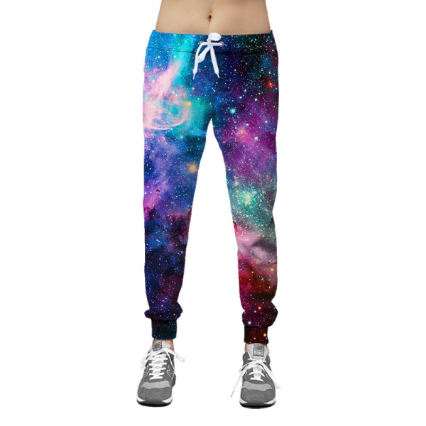 Bursting classic star sky digital printing loose sports pants hip-hop skateboard fitness pants