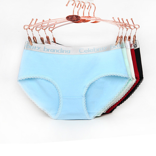 Women's Sexy Cute Medium Waist Cotton Triangle Panties for Students